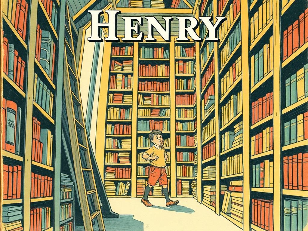 Henry's Vintage Library — Vintage Retro cover illustration
