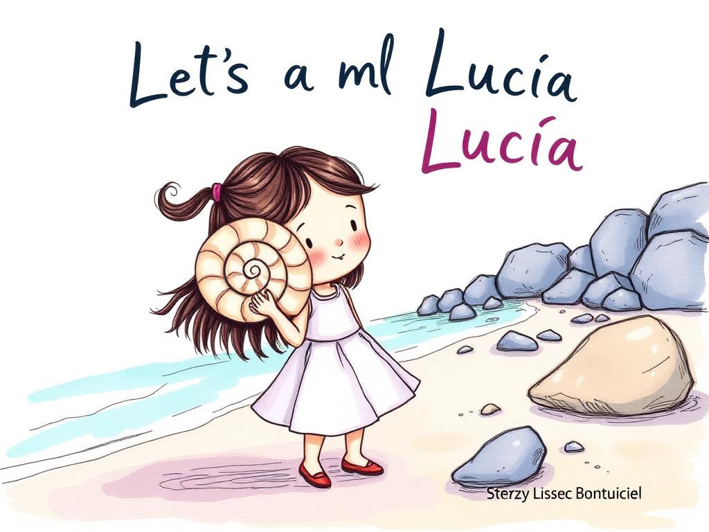 Lucía y la caracola — Whimsical Hand-drawn cover illustration