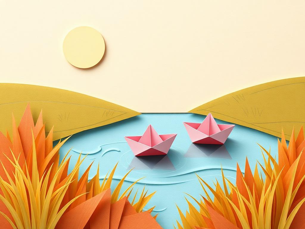 The Paper Boat Race — Paper Cut-out cover illustration