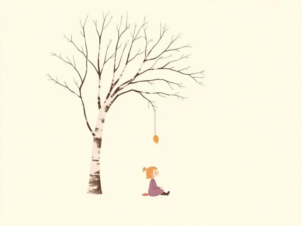 Tova och tystnaden — Minimalist cover illustration